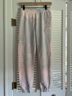 MATE the Label Tie Dye Organic Terry Classic Jogger Sweatpants Size XS Pink Gray